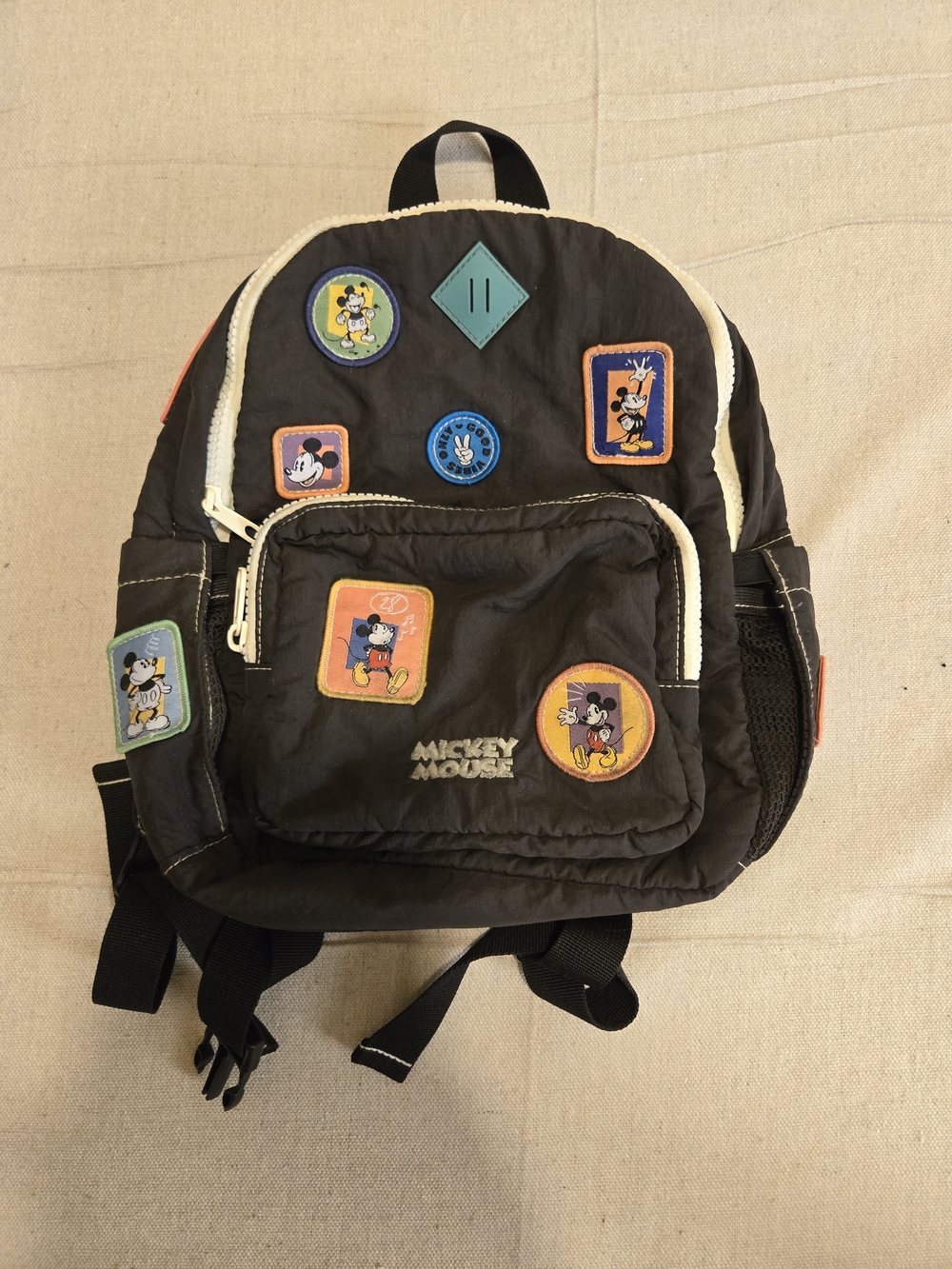 Disney Black Mickey Mouse Patch Backpack